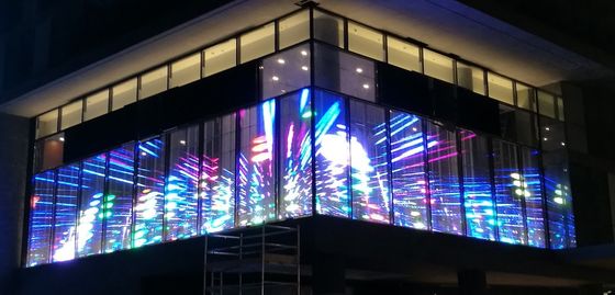 高い明るさの透明なLED表示適用範囲が広い設置キャビネット500*1000mm